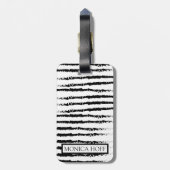 Schattige Pug patroon ontwerp Monogram Bagagelabel (Achterkant verticaal)