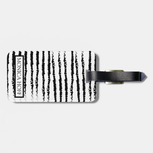 Schattige Pug patroon ontwerp Monogram Bagagelabel (Achterkant horizontaal)