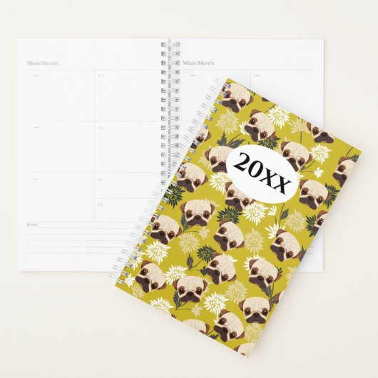 Schattige Pug Planner Notitieboek (Display)