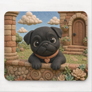 Schattige Pug Puppy, Baby Hond Muismat