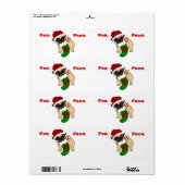 Schattige Pug Puppy Christmas Gift Label (Full Sheet)