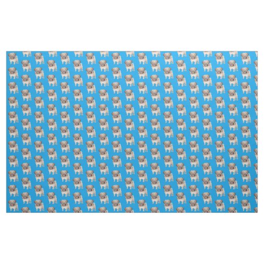 Schattige Pug Puppy Fabric Stof (Yard (91,4 cm))