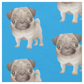 Schattige Pug Puppy Fabric Stof (Close Up)
