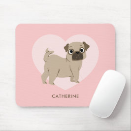 Schattige Pug Puppy gepersonaliseerd Muismat
