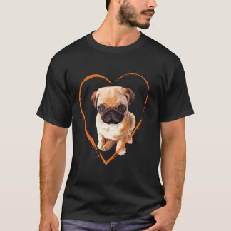 Schattige Pug Puppy In Hart T-shirt