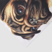 Schattige Pug Retro Schilderen Tissuepapier (Detail)
