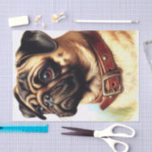 Schattige Pug Retro Schilderen Tissuepapier (Craft)