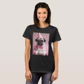 Schattige Pug Roze T-shirt (Voorkant volledig)