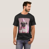 Schattige Pug Roze T-shirt (Voorkant volledig)