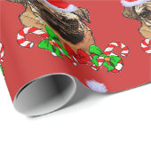 Schattige Pug Santa Hat Christmas Cadeaupapier (Rol Hoek)