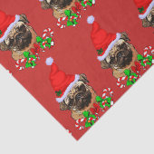 Schattige Pug Santa Hat Christmas Tissuepapier (Detail)