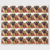Schattige Pug schilderij Cadeaupapier (Vlak)