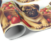 Schattige Pug schilderij Cadeaupapier (Rol Hoek)