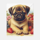 Schattige Pug schilderij Fleece Deken (Voorkant)