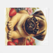 Schattige Pug schilderij Fleece Deken (Voorkant (Horizontaal))