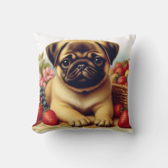Schattige Pug  schilderij Kussen (Voorkant)