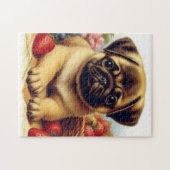 Schattige Pug schilderij Legpuzzel (Horizontaal)