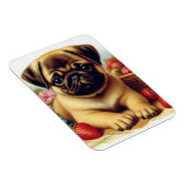 Schattige Pug schilderij Magneet (Rechterzijde)