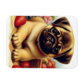 Schattige Pug schilderij Magneet (Horizontaal)