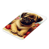 Schattige Pug schilderij Magneet (Linkerzijde)