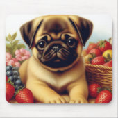 Schattige Pug schilderij Muismat (Voorkant)