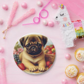 Schattige Pug  schilderij Papieren Bordje (Feest)