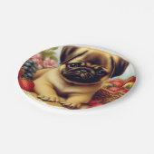 Schattige Pug  schilderij Papieren Bordje (Gekanteld)