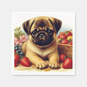 Schattige Pug schilderij Servet
