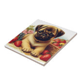 Schattige Pug schilderij Tegeltje (Zijkant)
