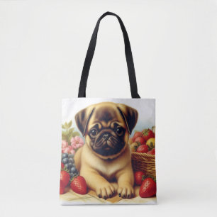 Schattige Pug  schilderij Tote Bag