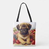 Schattige Pug  schilderij Tote Bag (Achterkant)