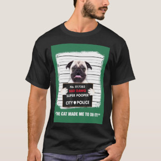 Schattige Pug Slecht Dawg Super Pooper De Kat Liet T-shirt
