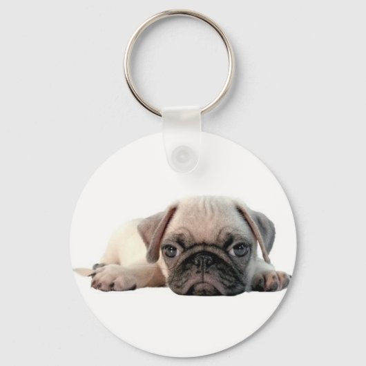 schattige pug sleutelhanger (Voorkant)