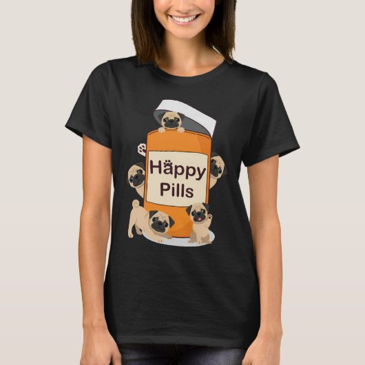 Schattige Pug (Staande Versie 2) T-shirt (Voorkant)