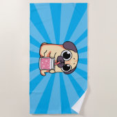 Schattige Pug Strandlaken (Voorkant)