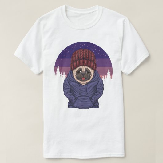 Schattige Pug T-shirt (Design voorkant)