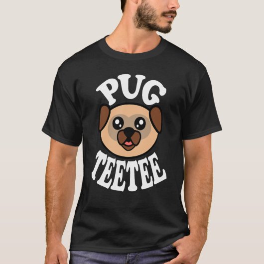 Schattige Pug Teetee T-shirt (Voorkant)