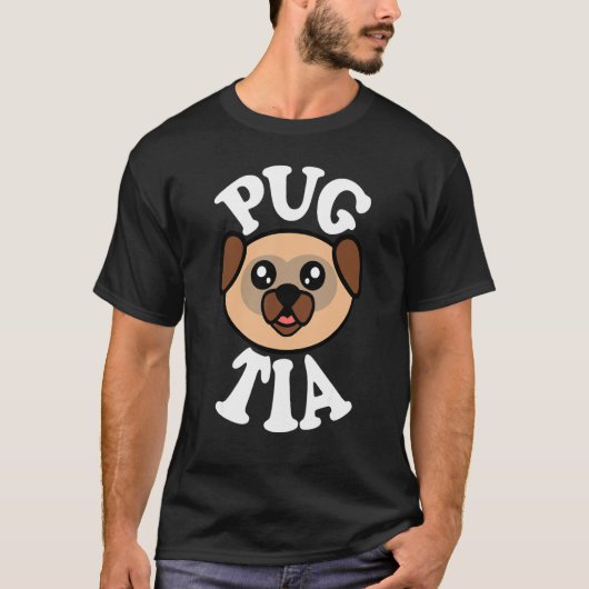 Schattige Pug Tia T-shirt (Voorkant)