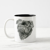 Schattige Pug Two-Tone Coffee Mok (Links)