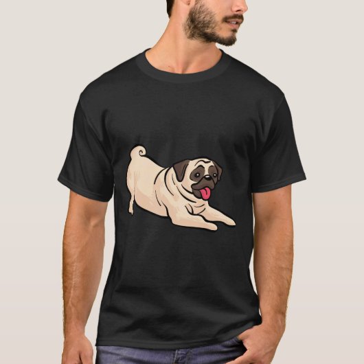 Schattige Pug Vector Klassiek 362 T-shirt (Voorkant)