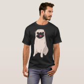 Schattige Pug zittend T-shirt (Voorkant volledig)