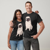 Schattige Pug zittend T-shirt (Unisex)