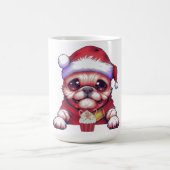 Schattige pugdog met Santa Hat Koffiemok (Center)