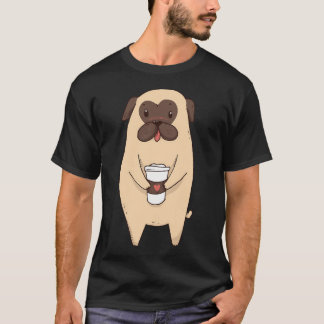Schattige Puggond Met Koffie T-shirt
