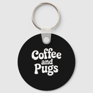 Schattige Pugs hond koffie fan huisdier ouder eige Sleutelhanger