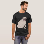 Schattige Pugs hond zit T-shirt (Voorkant volledig)