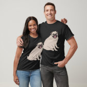 Schattige Pugs hond zit T-shirt (Unisex)