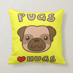 Schattige Pugs houden van knuffels, voor hondenlie Kussen