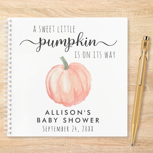Schattige Pumpkin Baby shower Gastenboek Notitieboek
