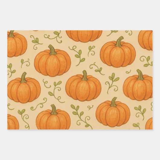 Schattige Pumpkin Pattern Wrapping Paper - Hallowe (Voorkant 3)